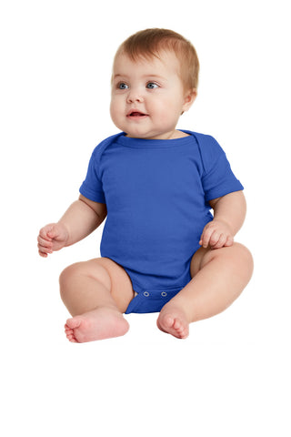 Rabbit Skins Infant Short Sleeve Baby Rib Bodysuit (Royal)