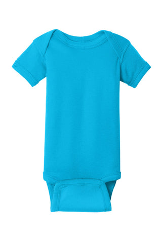 Rabbit Skins Infant Short Sleeve Baby Rib Bodysuit (Turquoise)