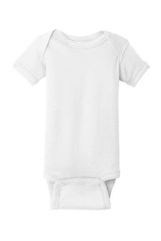 Rabbit Skins Infant Short Sleeve Baby Rib Bodysuit (White)