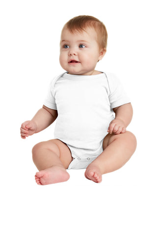 Rabbit Skins Infant Short Sleeve Baby Rib Bodysuit (White)