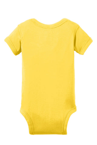 Rabbit Skins Infant Short Sleeve Baby Rib Bodysuit (Yellow)