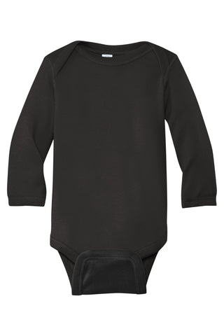 Rabbit Skins Infant Long Sleeve Baby Rib Bodysuit (Black)