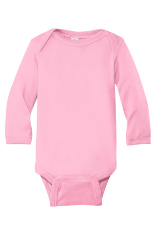 Rabbit Skins Infant Long Sleeve Baby Rib Bodysuit (Pink)