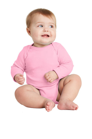 Rabbit Skins Infant Long Sleeve Baby Rib Bodysuit (Pink)