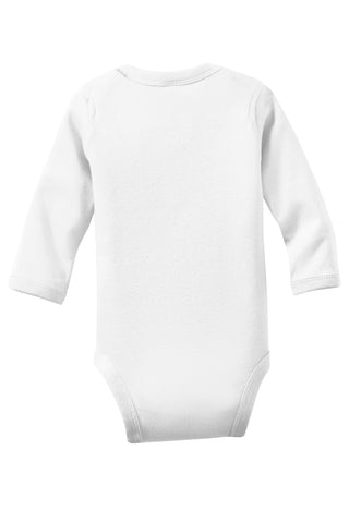 Rabbit Skins Infant Long Sleeve Baby Rib Bodysuit (White)