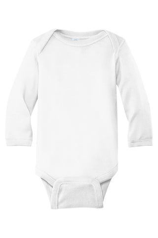 Rabbit Skins Infant Long Sleeve Baby Rib Bodysuit (White)