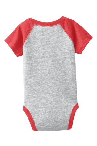 Rabbit Skins Infant Baseball Fine Jersey Bodysuit (Vintage Heather/ Vintage Red)