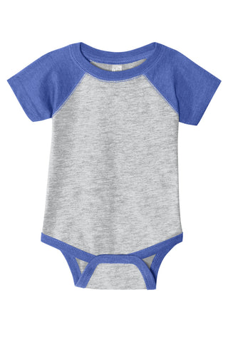 Rabbit Skins Infant Baseball Fine Jersey Bodysuit (Vintage Heather/ Vintage Royal)