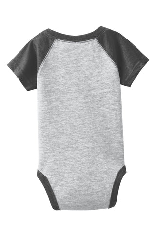 Rabbit Skins Infant Baseball Fine Jersey Bodysuit (Vintage Heather/ Vintage Smoke)