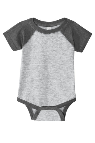 Rabbit Skins Infant Baseball Fine Jersey Bodysuit (Vintage Heather/ Vintage Smoke)