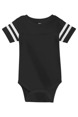 Rabbit Skins Infant Football Fine Jersey Bodysuit (Black/ White)