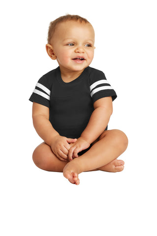 Rabbit Skins Infant Football Fine Jersey Bodysuit (Black/ White)