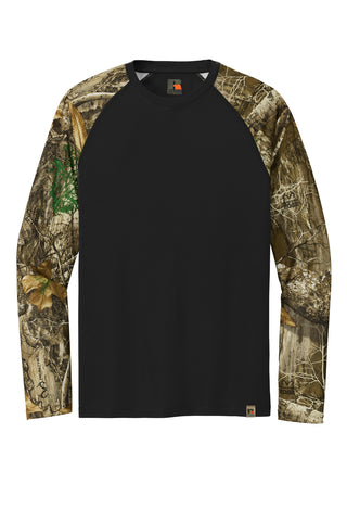 Russell Outdoors Realtree Colorblock Performance Long Sleeve Tee (Black/ Realtree Edge)