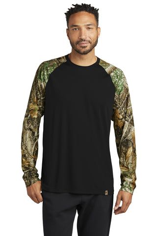 Russell Outdoors Realtree Colorblock Performance Long Sleeve Tee (Black/ Realtree Edge)