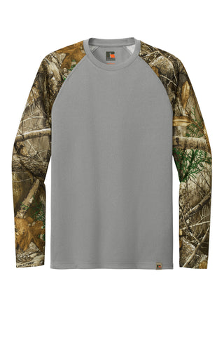 Russell Outdoors Realtree Colorblock Performance Long Sleeve Tee (Grey Concrete Heather/ Realtree Edge)
