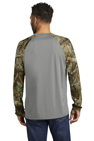 Russell Outdoors Realtree Colorblock Performance Long Sleeve Tee (Grey Concrete Heather/ Realtree Edge)
