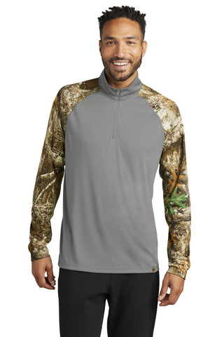 Russell Outdoors Realtree Colorblock Performance 1/4-Zip (Grey Concrete Heather/ Realtree Edge)