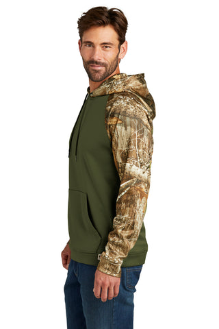 Russell Outdoors Realtree Performance Colorblock Pullover Hoodie (Olive Drab Green/ Realtree Edge)