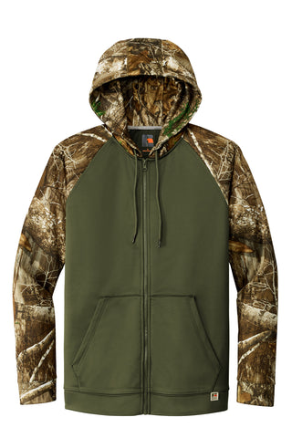 Russell Outdoors Realtree Performance Colorblock Full-Zip Hoodie (Olive Drab Green/ Realtree Edge)