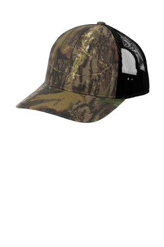 Russell Outdoors Camo Snapback Trucker Cap (Mossy Oak New Break Up/ Deep Black)