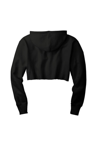 Champion Women's Reverse Weave Cropped Cut-Off Hooded Sweatshirt (Black)