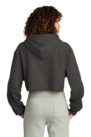 Champion Women's Reverse Weave Cropped Cut-Off Hooded Sweatshirt (Charcoal Heather)