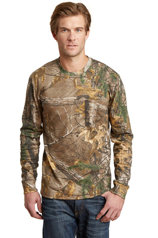 Russell Outdoors Realtree Long Sleeve Explorer 100% Cotton T-Shirt with Pocket (Realtree Xtra)