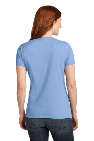 Hanes Ladies Perfect-T Cotton V-Neck T-Shirt (Light Blue)