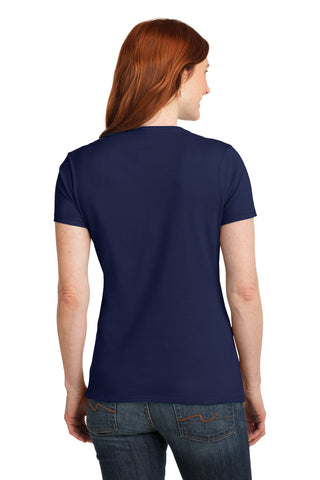Hanes Ladies Perfect-T Cotton V-Neck T-Shirt (Navy)