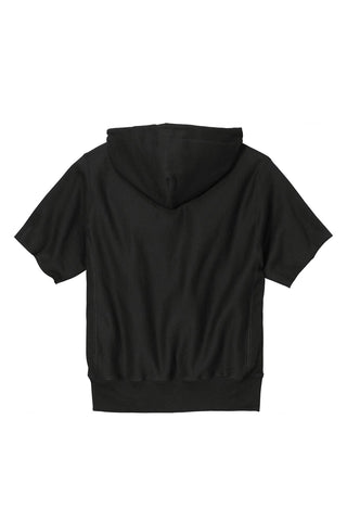 Champion Reverse Weave Short Sleeve Hooded Sweatshirt (Black)