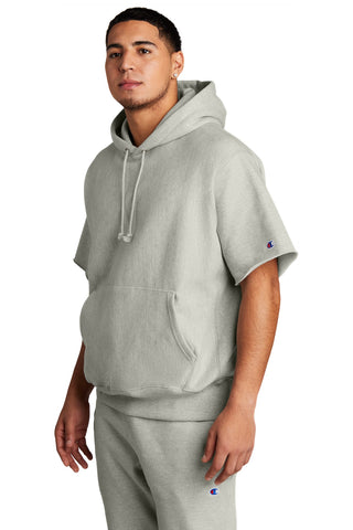 Champion Reverse Weave Short Sleeve Hooded Sweatshirt (Oxford Grey)