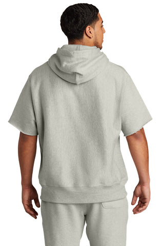 Champion Reverse Weave Short Sleeve Hooded Sweatshirt (Oxford Grey)