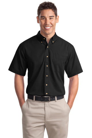 Port Authority Short Sleeve Twill Shirt (Black)