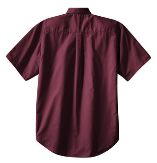 Port Authority Tall Short Sleeve Easy Care Shirt (Burgundy/ Light Stone)