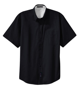 Port Authority Tall Short Sleeve Easy Care Shirt (Classic Navy/ Light Stone)