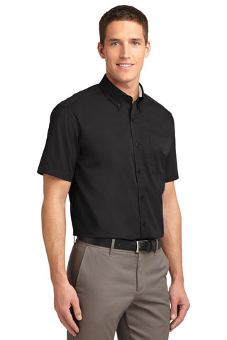 Port Authority Short Sleeve Easy Care Shirt (Black/ Light Stone)