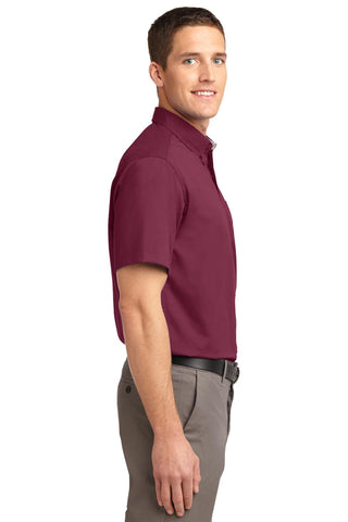 Port Authority Short Sleeve Easy Care Shirt (Burgundy/ Light Stone)