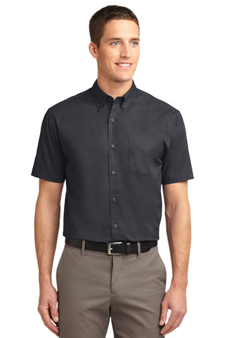 Port Authority Short Sleeve Easy Care Shirt (Classic Navy/ Light Stone)
