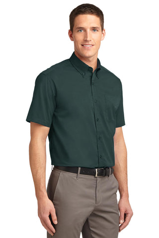 Port Authority Short Sleeve Easy Care Shirt (Dark Green/ Navy)