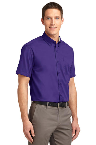 Port Authority Short Sleeve Easy Care Shirt (Purple/ Light Stone)