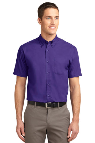 Port Authority Short Sleeve Easy Care Shirt (Purple/ Light Stone)