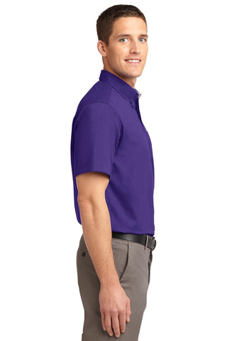 Port Authority Short Sleeve Easy Care Shirt (Purple/ Light Stone)