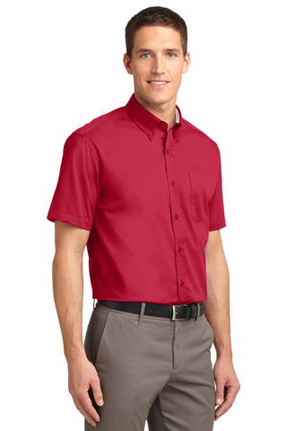 Port Authority Short Sleeve Easy Care Shirt (Red/ Light Stone)