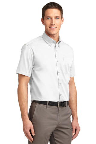 Port Authority Short Sleeve Easy Care Shirt (White/ Light Stone)