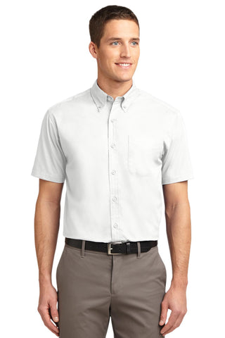 Port Authority Short Sleeve Easy Care Shirt (White/ Light Stone)