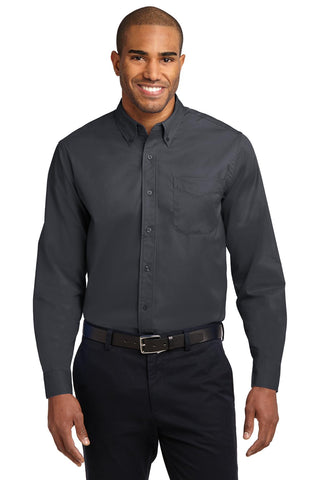 Port Authority Extended Size Long Sleeve Easy Care Shirt (Classic Navy/ Light Stone)