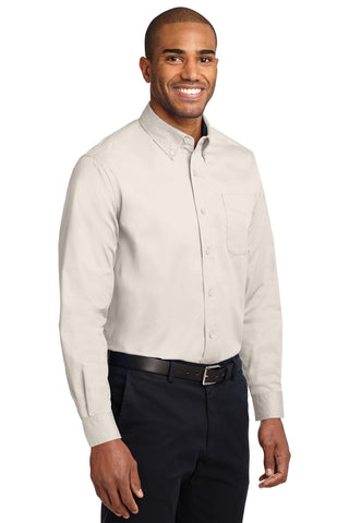 Port Authority Extended Size Long Sleeve Easy Care Shirt (Light Stone/ Classic Navy*)