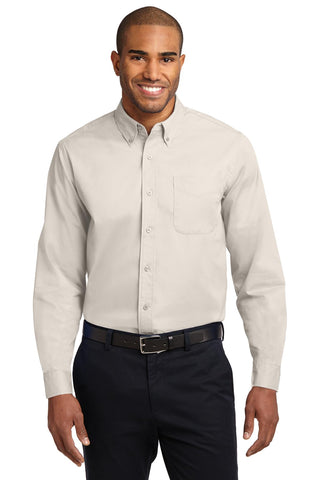 Port Authority Extended Size Long Sleeve Easy Care Shirt (Light Stone/ Classic Navy*)