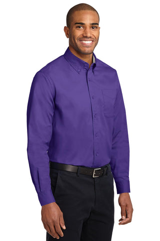 Port Authority Extended Size Long Sleeve Easy Care Shirt (Purple/ Light Stone)