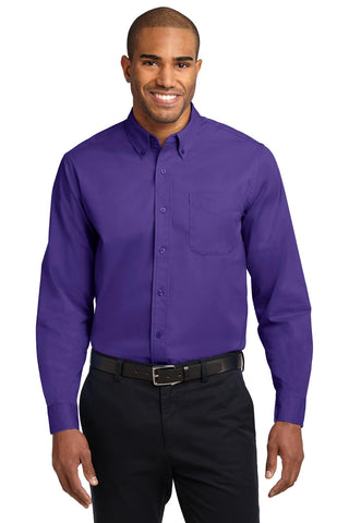 Port Authority Extended Size Long Sleeve Easy Care Shirt (Purple/ Light Stone)